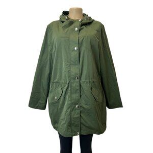 K-109 Time And Tru Women's Size Large Lightweight Hooded Jacket Wind Resistant G